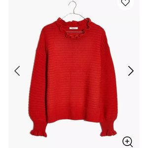 Madewell Ruffle-neck Pullover Sweater